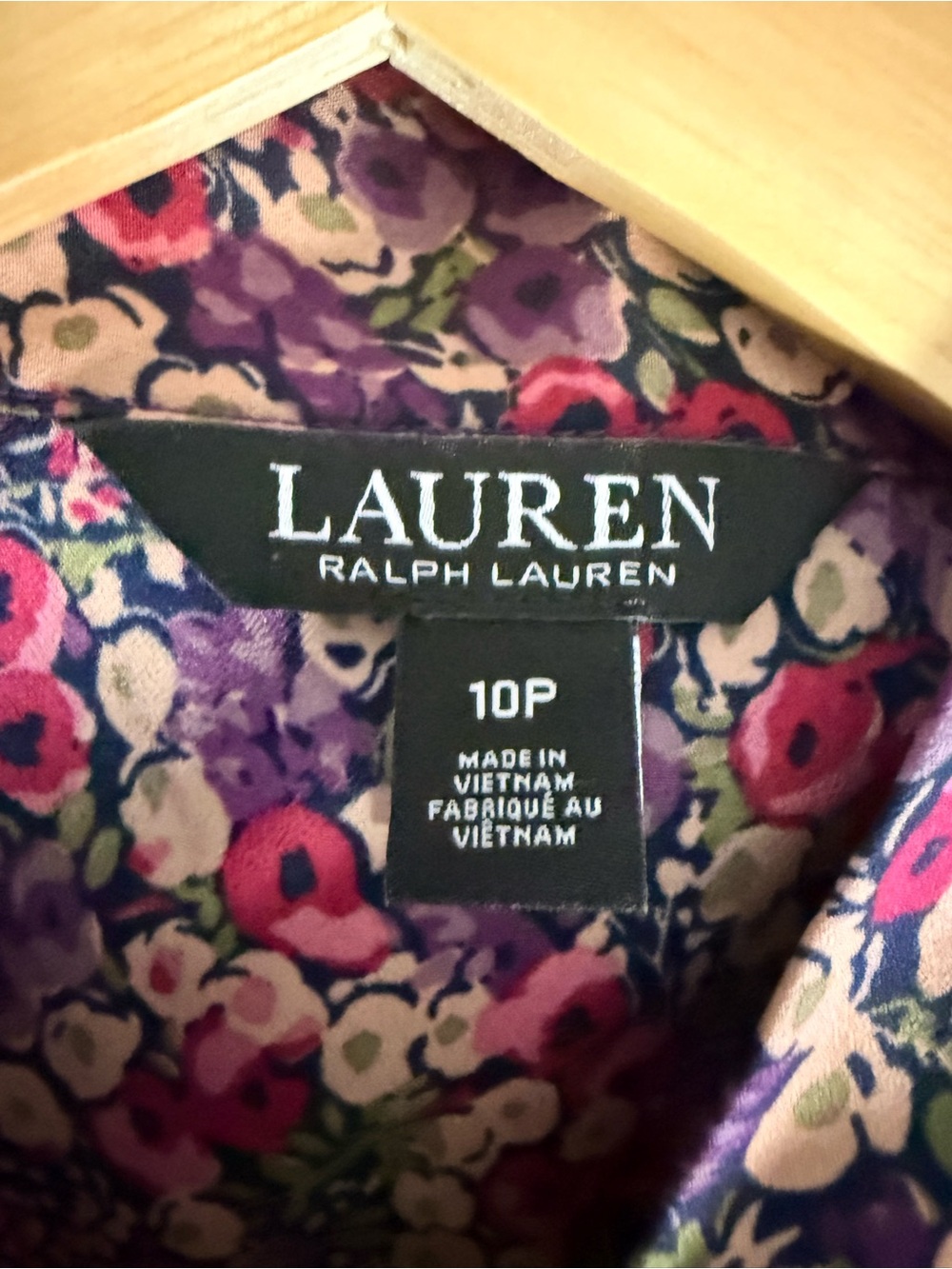 Lauren by Ralph Lauren Curve Zachari-Floral Classic Midi Shirt Dress Size 10P - Picture 13 of 16